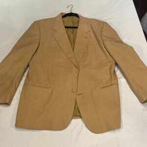Giorgio Sant'Angelo Tan Linen Blazer Jacket Coat for Men XL 48